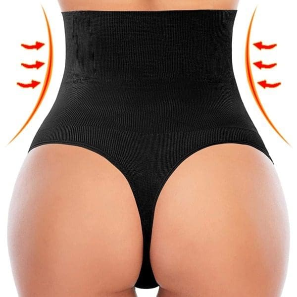 Sb093c7b5c02040419fd7f3badd79bc50PWomen Slimming Panties Body Shaper High Waist Thong Belly Control G String Waist Trainer Butt Lifter