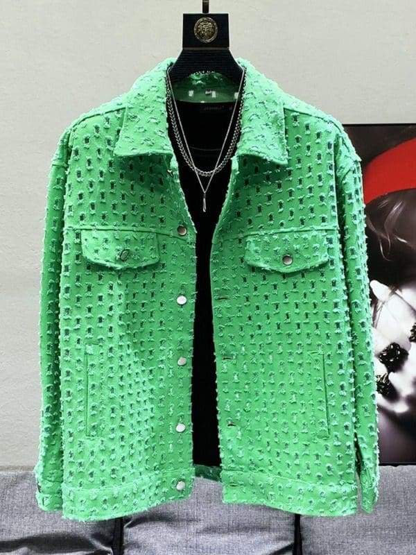 Se1791c5738be42b4a5622fd95915e709IPFHQ Solid Color Sequin Decorate Niche Design Men s Jacket High Quality Street 2023 Summer Loose