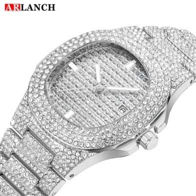 H9f87a36f2d59487f9d1ff9598ffc5532h2021 Fashion Iced Out Watch Men Diamond Steel Hip Hop Mens Watches Top Brand Luxury Gold