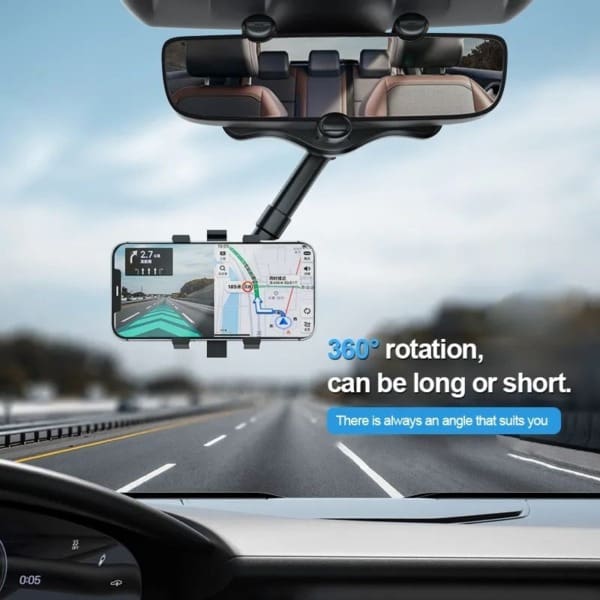 S07992203209e44f4b900b32cf2500a09gUniversal Car Rearview Mirror Phone Holder 360 Degree Rotation Car Phone Holder Mount Stand For Dash