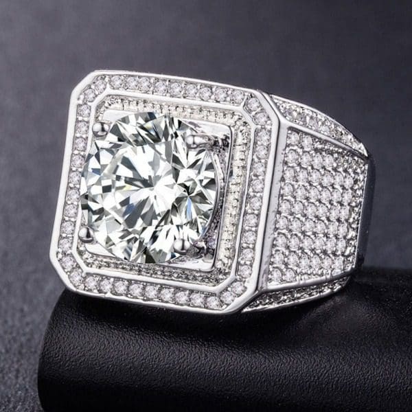 S182df14c983743d18c61b1a95e30f577fMilangirl Big Hip Hop Rhinestone Men Out Bling Square Ring Pave Setting CZ Wedding Engagement Rings
