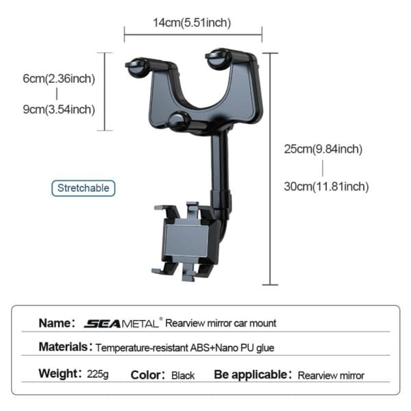 Sf907172ade154f1290e3b83f54a2ec0djUniversal Car Rearview Mirror Phone Holder 360 Degree Rotation Car Phone Holder Mount Stand For Dash